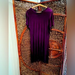 Vintage Citiknits Casual Knit Shift Dress Knee-Length Size 16 Deep Plum